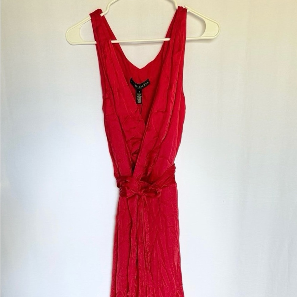Polo by Ralph Lauren Vibrant Red Sleeveless Long wrap Dress, NEW with Tags